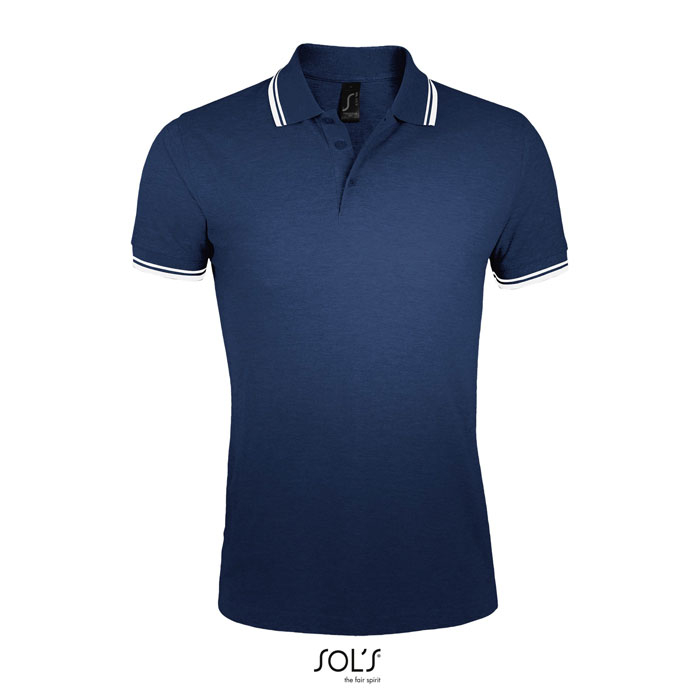 Polo personnalisable Homme 200g - PASADENA French Marine/Blanc